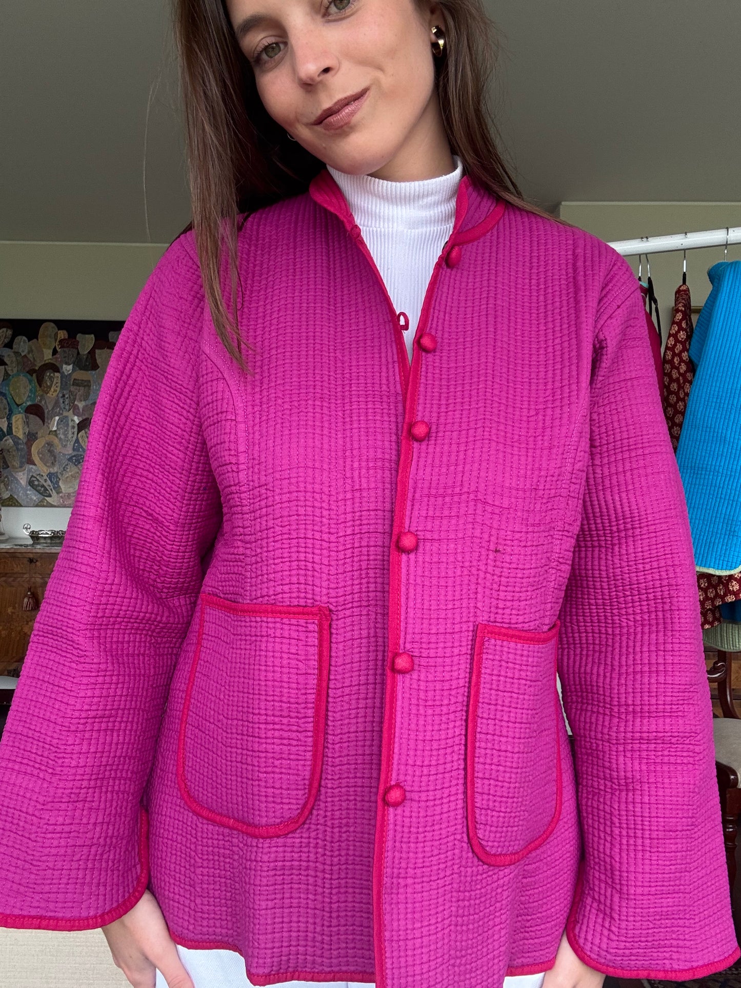 Chaquetas Anna morado y burgundy