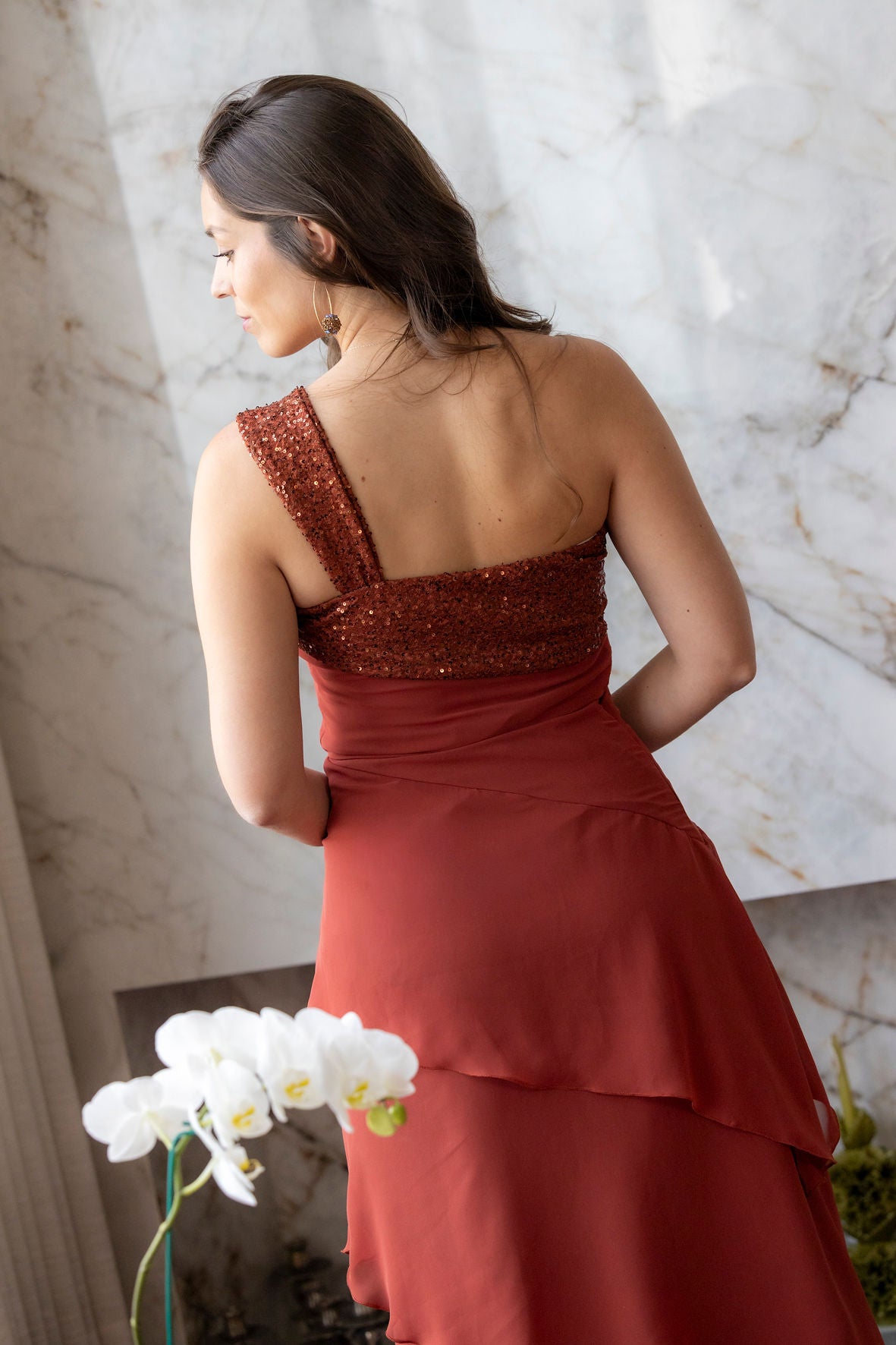 Vestido Olympia terracota