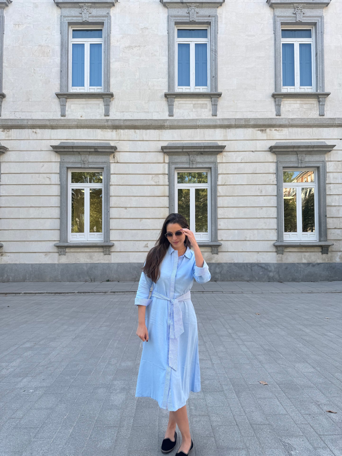 Camisero de Lino celeste