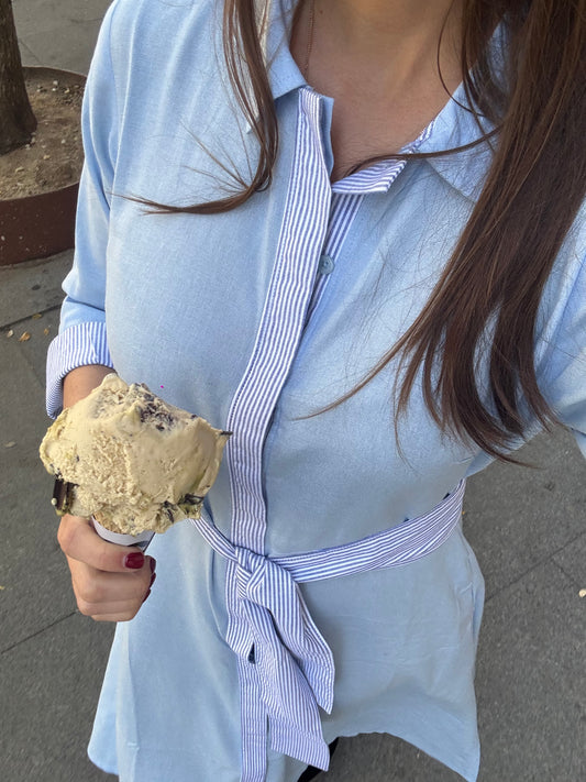 Camisero de Lino celeste