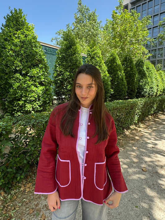 Chaqueta Anna burdeo y lila