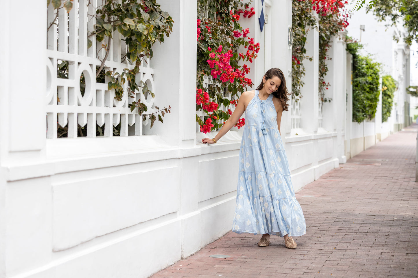 Vestido Kaira celeste