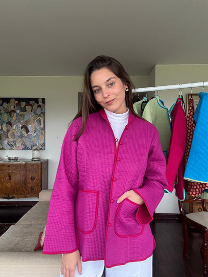 Chaquetas Anna morado y burgundy