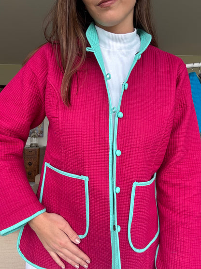 Chaquetas Anna fucsia y verde agua