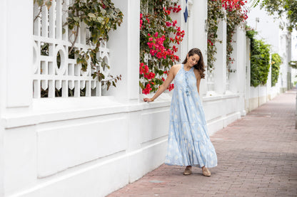 Vestido Kaira celeste