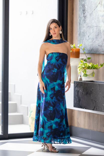 Vestido Simona turquesa
