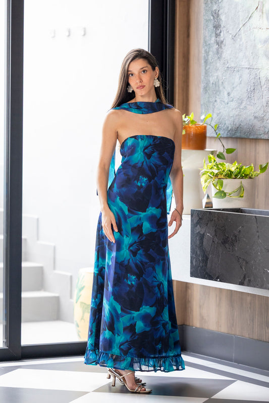 Vestido Simona turquesa