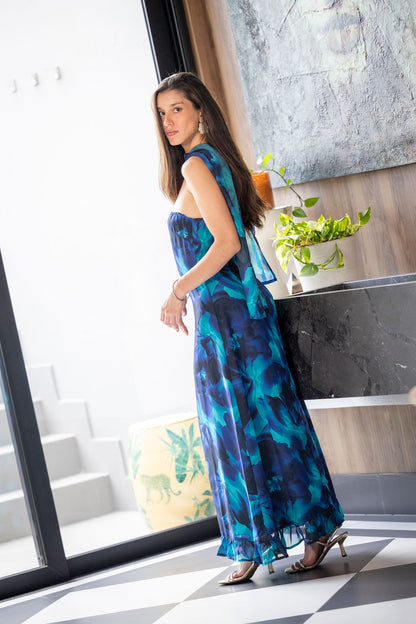 Vestido Simona turquesa