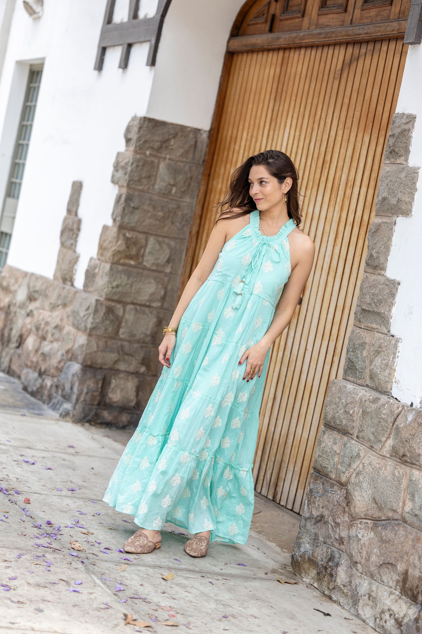 Vestido Kaira turquesa