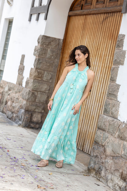 Vestido Kaira turquesa